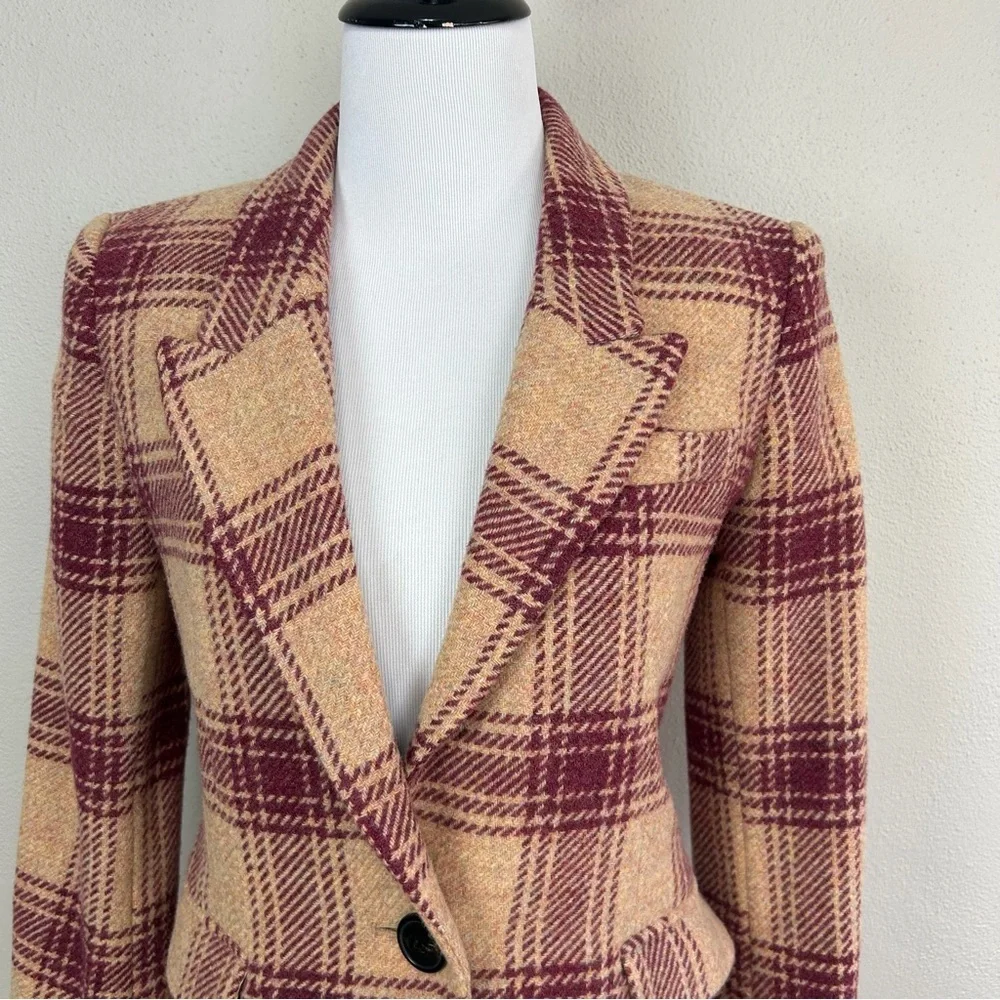Gossip Girl Screen Worn ASO Isabel Marant Étoile Kerstin Wool Plaid Blazer 34